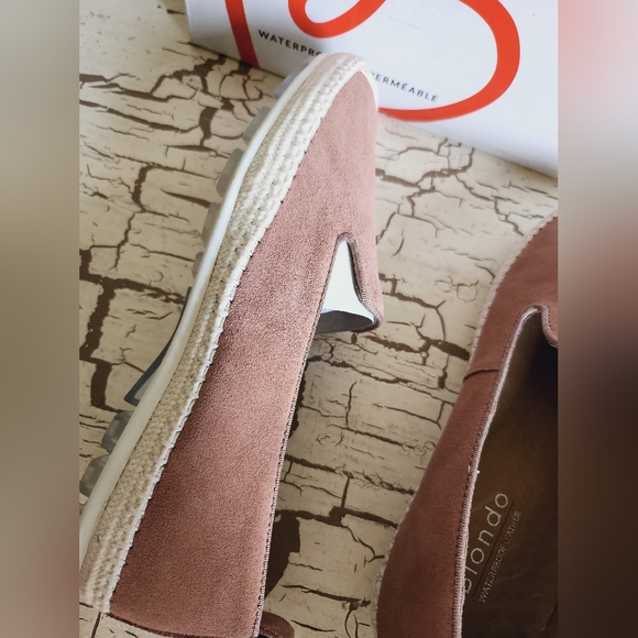 NEW Blondo 6.5 Leather Pink Suede Espadrille Trim - Picture 5 of 7